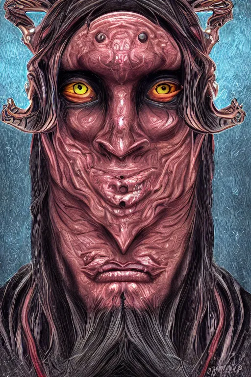 Image similar to portrait of man with seven eyes | digital painting | highly detailed | fantasy