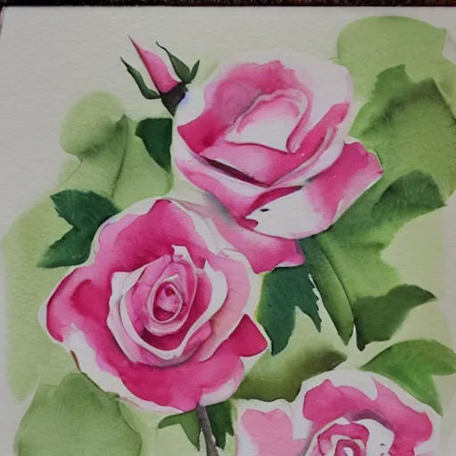 Prompt: watercolor little roses