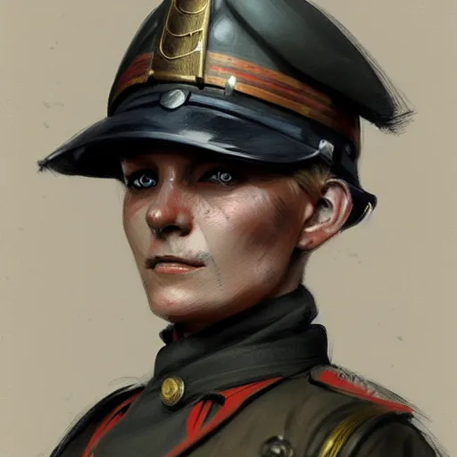 Prompt: german empire ww 1 soldier looking forward portait drawn by greg rutkowski