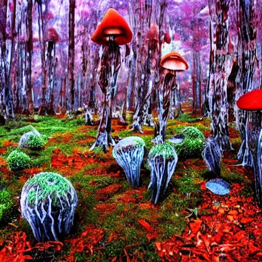 Image similar to beautiful fungal landscape