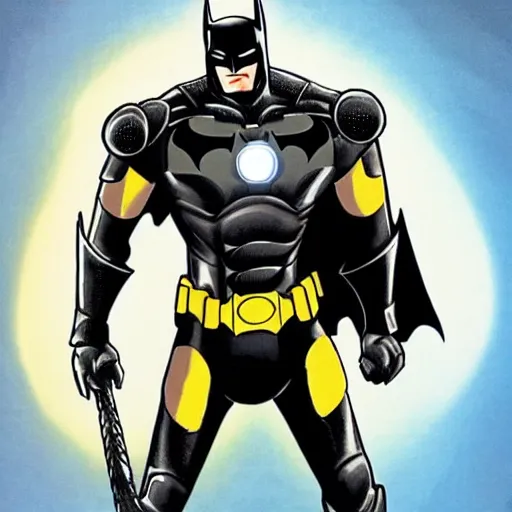 Image similar to batman in iron man armor