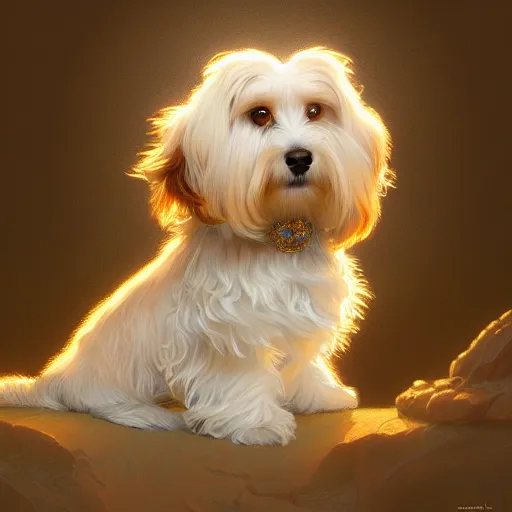 Image similar to beautiful detailed picture of a havanese, radiant light, art nouveau, intricate, elegant, highly detailed, my rendition, digital painting, artstation, concept art, smooth, sharp focus, illustration, art by artgerm and greg rutkowski and alphonse mucha