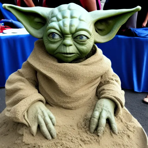 Image similar to Yoda, Sand sculpture