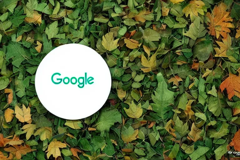 Prompt: google logo made out of leaves