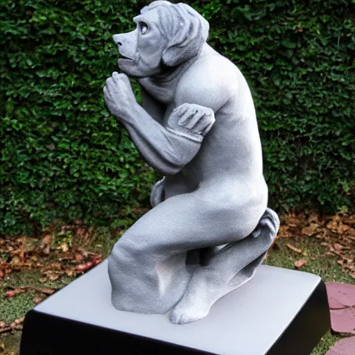 Image similar to Mable statue of a hunch back programmer coding