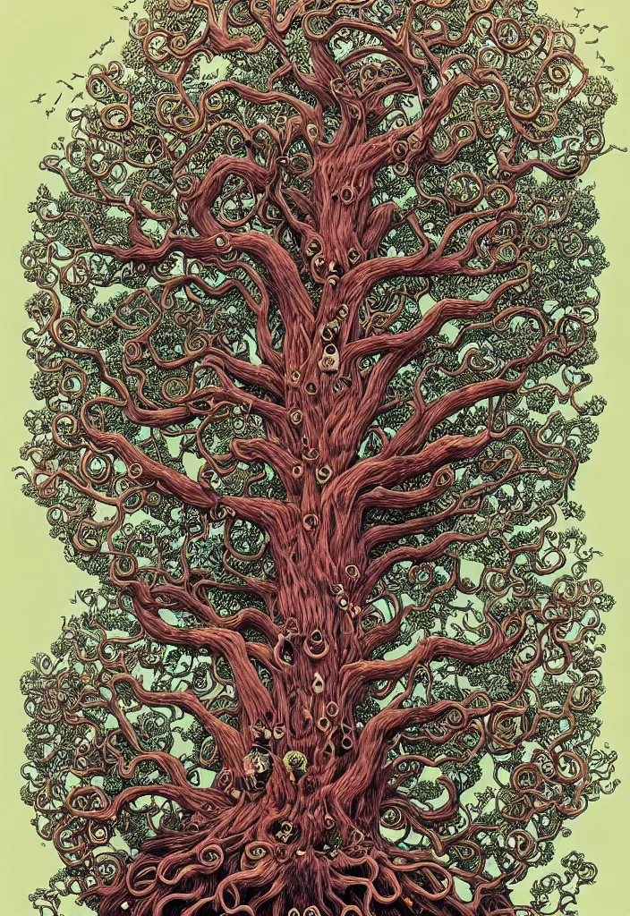 Image similar to portrait painted in jacek yerka style drawn by vania zouravliov and takato yamamoto, inspired by the tree of life, intricate acrylic gouache painting, high detail, sharp high detail, artstation