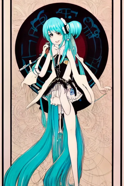 Image similar to hatsune miku by mucha