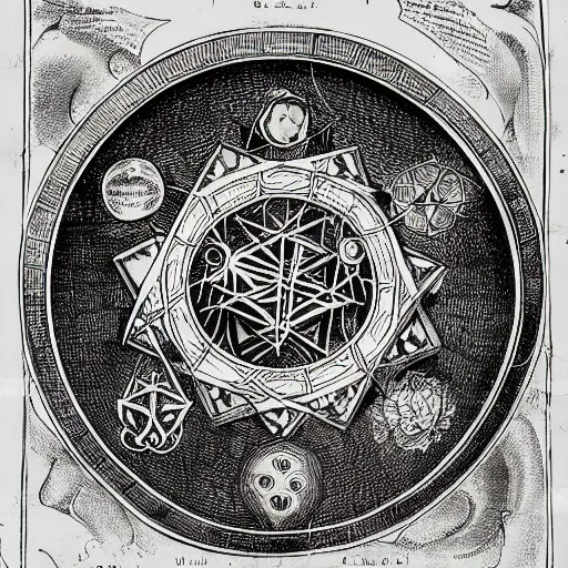 Prompt: the sacred cup of understading, the graal, an alchemical art illustration, medieval manuscript illustration, occult art, alchemical diagram, sacred geometry, low contrast, etching, intrincate details, highly ornamental