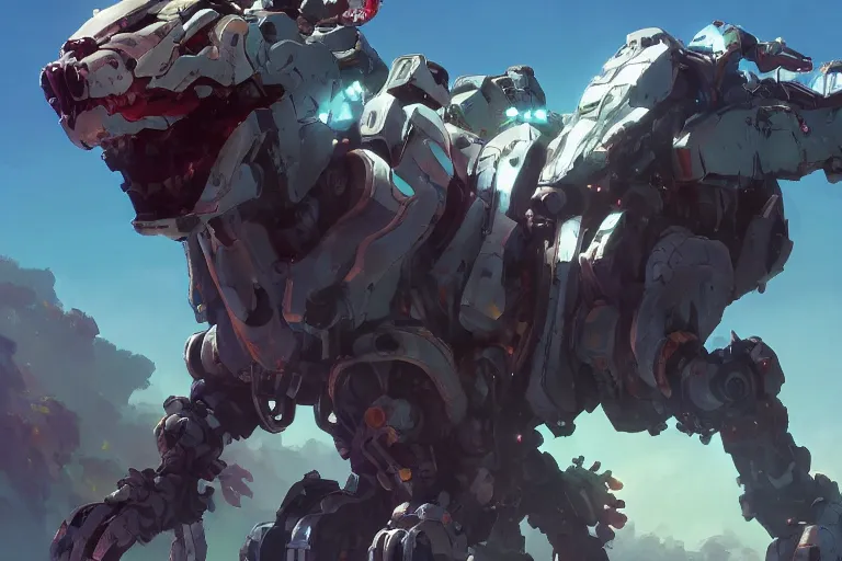 Image similar to watcher machine mecha animal beast robot of horizon forbidden west horizon zero dawn bioluminiscence, behance hd by jesper ejsing, by rhads, makoto shinkai and lois van baarle, ilya kuvshinov, rossdraws global illumination