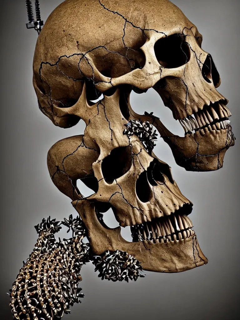 Prompt: animal skull made of rifles, ultra-realistic, intricate details photograph