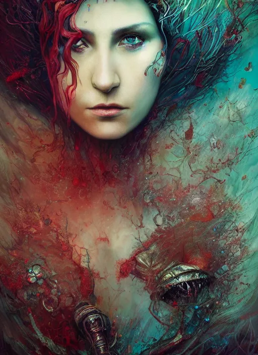 Image similar to the duchess, highly detailed, cinematic, 8 k, by megan duncanson, benjamin lacombe, adrian borda, stanley artgermm, tom bagshaw, craig mullins, carne griffiths, ayami kojima, beksinski, giger, trending on deviantart, hyper detailed, horror, full of colour