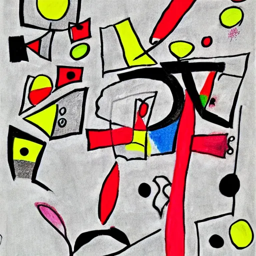 Image similar to abstract drawing in style of juan miro