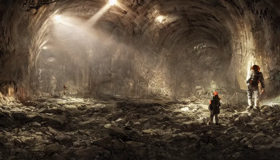 Image similar to Explorers with their flashlights discovering a huge abandoned underground Roman city, hyperdetailed, artstation, cgsociety, 8k