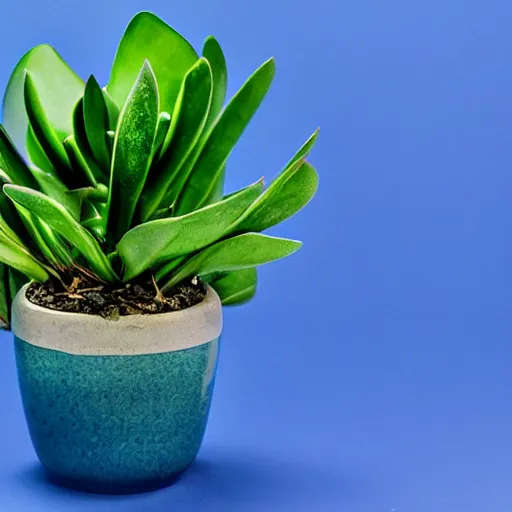 Image similar to jade plant with blue background