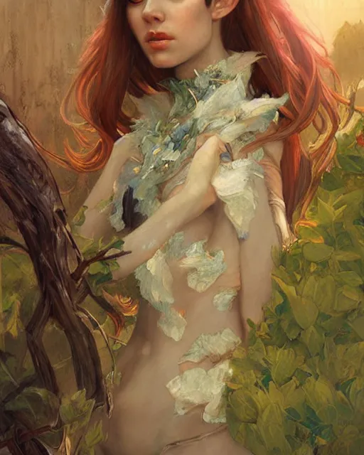 Prompt: a beautiful elf princess, oil painting, by Fernanda Suarez and and Edgar Maxence