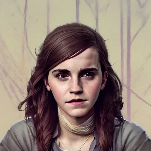 Image similar to highly detailed portrait, emma watson, in gta v, stephen bliss, unreal engine, fantasy art by greg rutkowski, loish, rhads, ferdinand knab, makoto shinkai and lois van baarle, ilya kuvshinov, rossdraws, tom bagshaw, global illumination, radiant light, detailed and intricate environment