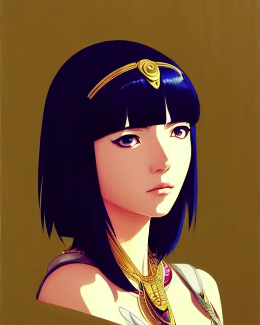 Image similar to portrait of cleopatra | | very very anime!!!, fine - face, audrey plaza, realistic shaded perfect face, fine details. anime. realistic shaded beautiful lighting poster by ilya kuvshinov katsuhiro otomo ghost - in - the - shell, magali villeneuve, artgerm, jeremy lipkin and michael garmash and rob rey