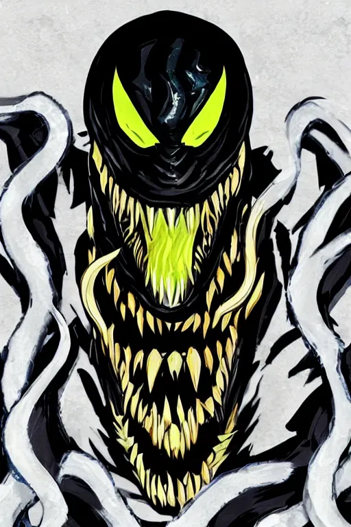 Prompt: an in game portrait of venom from the legend of zelda breath of the wild, breath of the wild art style.