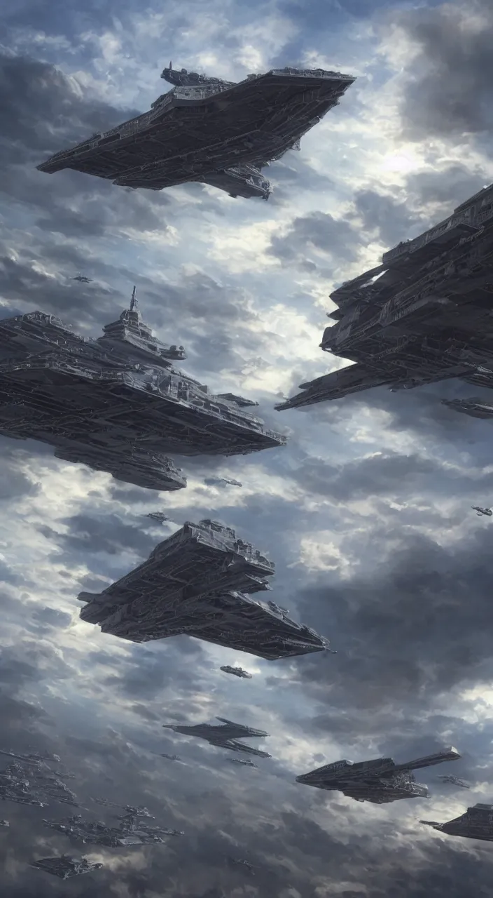 imperial star destroyer hovering in the sky over | Stable Diffusion ...