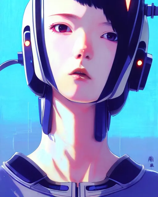 Image similar to girl wearing robotic suit, very anime, fine - face, audrey plaza, realistic shaded perfect face, fine details. anime. realistic shaded lighting poster by ilya kuvshinov katsuhiro otomo ghost - in - the - shell, magali villeneuve, artgerm, jeremy lipkin and michael garmash and rob rey