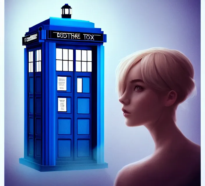 Prompt: cute anthropomorphic tardis by charlie bowater and anna dittmann and artgerm and clemens ascher, portrait, intricate, elegant, blue mist, product shot, macro, symmetrical face, highly detailed, dramatic lighting, sharp focus, octane render, trending on artstation, artstationhd, artstationhq, unreal engine, 4 k, 8 k