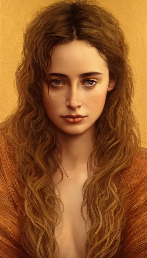 Prompt: young emanuelle beart, lost her heart, fame of thrones, fibonacci, sweat drops, intricate fashion clothing, insane, intricate, highly detailed, surrealistic, digital painting, artstation, concept art, smooth, sharp focus, illustration, unreal engine 5, 8 k, art by artgerm and greg rutkowski and alphonse mucha