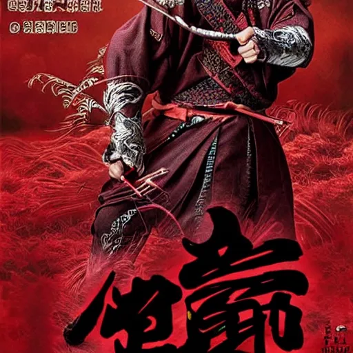 Image similar to cute palm sized blood red beast, wuxia, Chinese novel