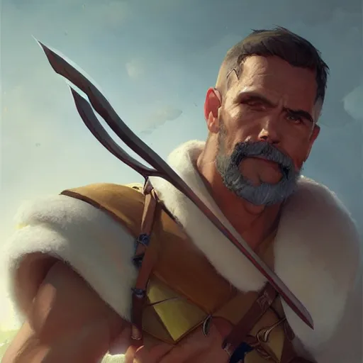 Image similar to archer from clash of clans, fantasy illustration, portrait, artstation, detailed matte portrait painting by greg rutkowski