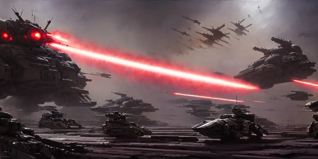 Image similar to hyper realistic sci - fi matte concept art painting of epic cinematic battle between a variety of mechwarriors and soldiers fighting on mercury, guns, missiles, explosions, brightly lit, aerial view, beautiful details, strong composition painted by kim jung guweta studio rutkowski, james gurney and greg rutkowski, and lucasfilm, smooth, intricate, detailed, sharp focus, cinematic