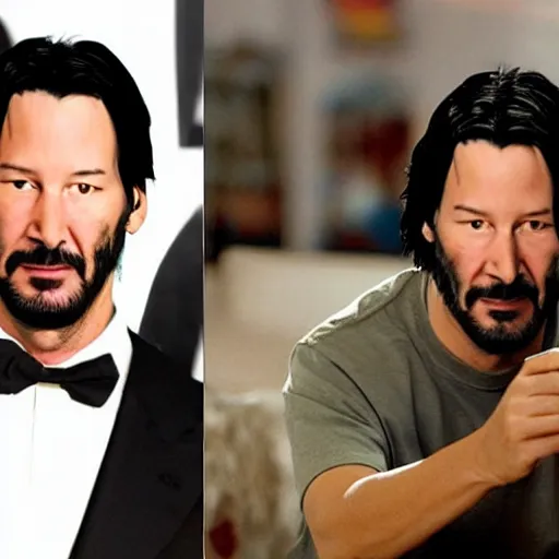 Image similar to keanu revees with marcos jeeves