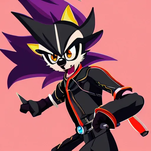 Prompt: portrait of shadow the hedgehog, anime fantasy illustration by tomoyuki yamasaki, kyoto studio, madhouse, ufotable, trending on artstation