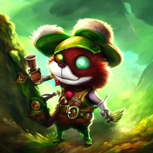 Prompt: a painting of teemo from league of legends