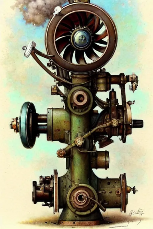 Image similar to (((((1950s rotary airplane engine. muted colors.))))) by Jean-Baptiste Monge !!!!!!!!!!!!!!!!!!!!!!!!!!!