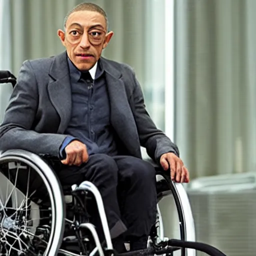 Prompt: Giancarlo Esposito as Professor X. In wheelchair