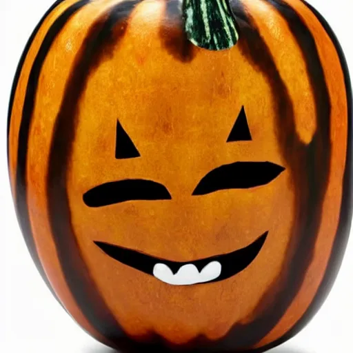 Image similar to gourd with face of amber heard hybrid intercross mix as a gourd