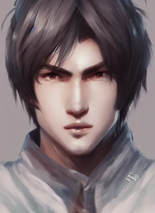 Prompt: detailed beautiful cool male character art, concept art, depth of field, on amino, by sakimichan patreon, wlop, weibo, bcy. net, colorhub. me high quality art on artstation.