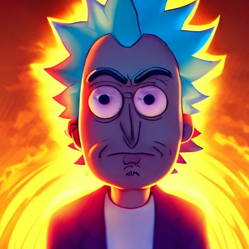 Prompt: portrait art of rick sanchez and morty, lens flare, atmosphere, glow, detailed, intricate, full of colour, cinematic lighting, 4 k, hyperrealistic, focused, extreme details, cinematic, masterpiece