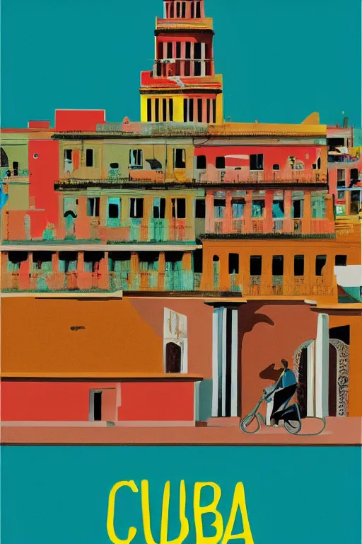 Image similar to cuba, illustration, in the style of katinka reinke