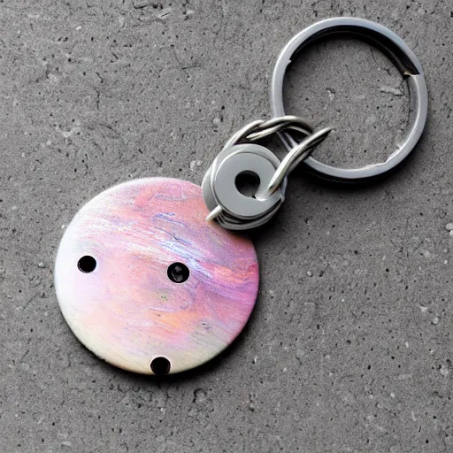 Prompt: Liminal space in outer space, keychain macrophotography