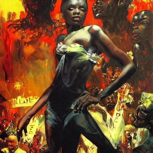 Image similar to french black royalty, painting by arthur suydam, trending on artstation, featured on deviantart, epic award winning painting