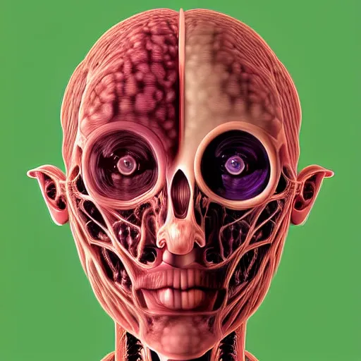 Image similar to an evolved human with new organs to thrive in the future ( body horror ), award winning digital art by philip hood