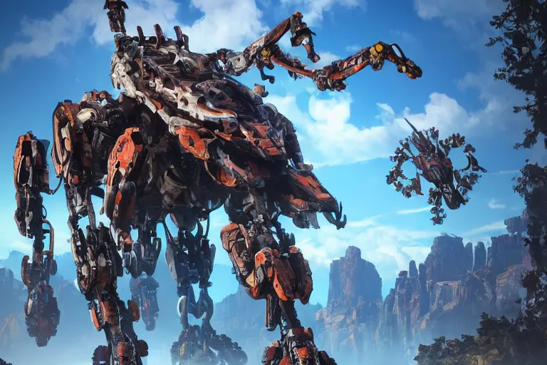 Image similar to clawstrider machine mecha animal beast robot of horizon forbidden west horizon zero dawn bioluminiscence global illumination ray tracing hdr fanart arstation by sung choi and eric pfeiffer and gabriel garza and casper konefal