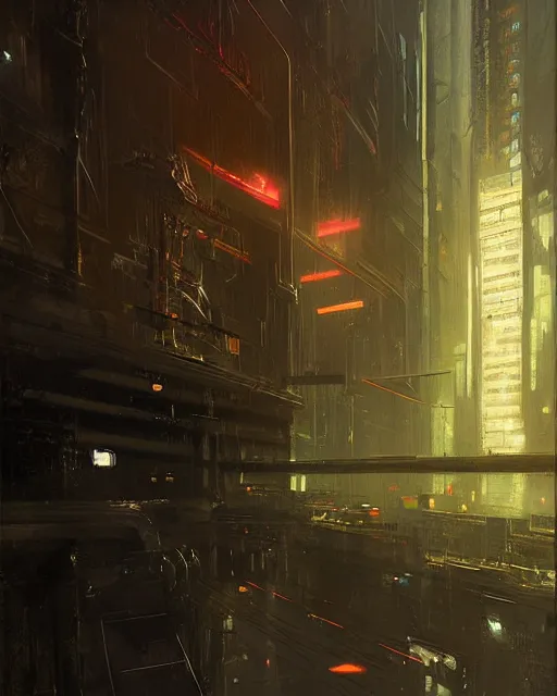 Prompt: a highly detailed epic cinematic concept art CG render digital painting artwork: Blade runner android. By Greg Rutkowski, in the style of Francis Bacon and Syd Mead and Norman Rockwell and Beksinski, open ceiling, highly detailed, painted by Francis Bacon and Edward Hopper, painted by James Gilleard, surrealism, airbrush, Ilya Kuvshinov, WLOP, Stanley Artgerm, very coherent, triadic color scheme, art by Takato Yamamoto and James Jean