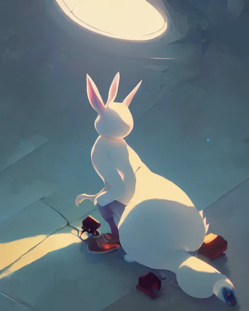 Image similar to the white rabbit, cory loftis, james gilleard, atey ghailan, makoto shinkai, goro fujita, character art, exquisite lighting, very coherent, plain background, lighthearted, soft painting