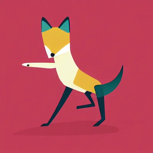 Prompt: a fox pointing to a blank presentation by dean macadam and james gilleard, digital art