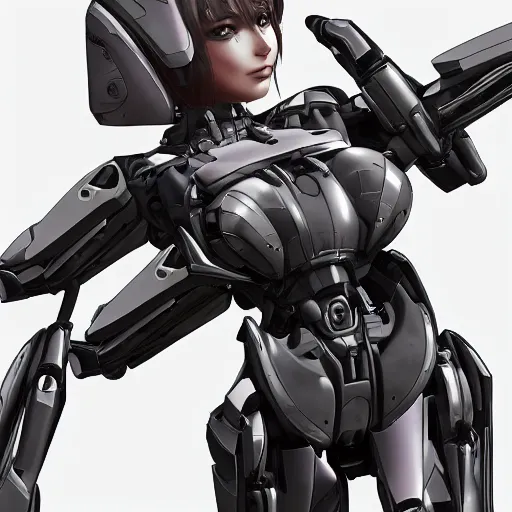 Image similar to a female transformer mecha, very symmetrical body, highly detailed, nanogirl, nanogirlv 2, by vitaly bulgarov, by yoji shinkawa, by joss nizzi, by shoji kawamori, metal gear solid, transformers cinematic universe, deviantart, artstation, render, unreal engine