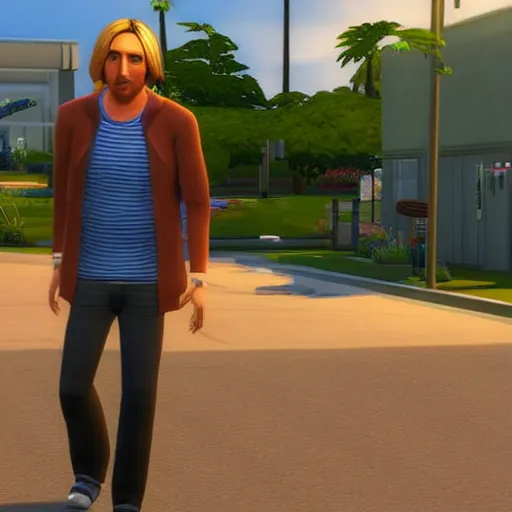 Image similar to a videogame still of Owen Wilson in The Sims 3, portrait, 40mm lens, shallow depth of field, close up, split lighting, cinematic