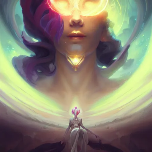 Prompt: portrait of a beautiful metaphysical emanation, fantasy concept art by pete mohrbacher and wlop and artgerm , digital art, highly detailed, intricate, sci-fi, sharp focus, Trending on Artstation HQ, deviantart, volumetric lighting, unreal engine 5, 4K UHD image