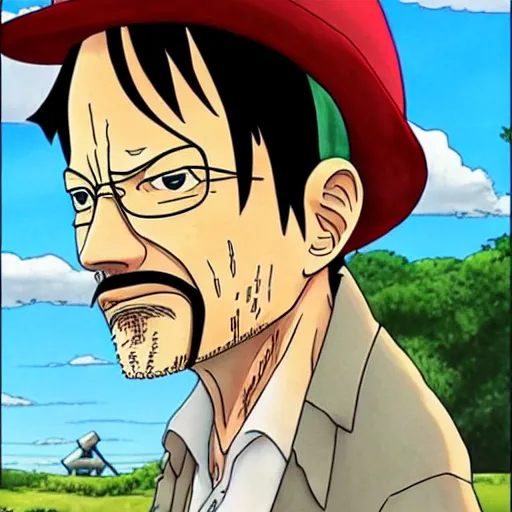 Image similar to walter white as luffy