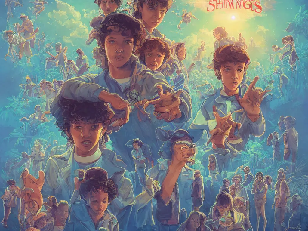 Image similar to cannabis! hemp! marijuana! hero world stranger things, behance hd by jesper ejsing, by rhads, makoto shinkai and lois van baarle, ilya kuvshinov, rossdraws global illumination, golden ratio, symmetrical beauty face